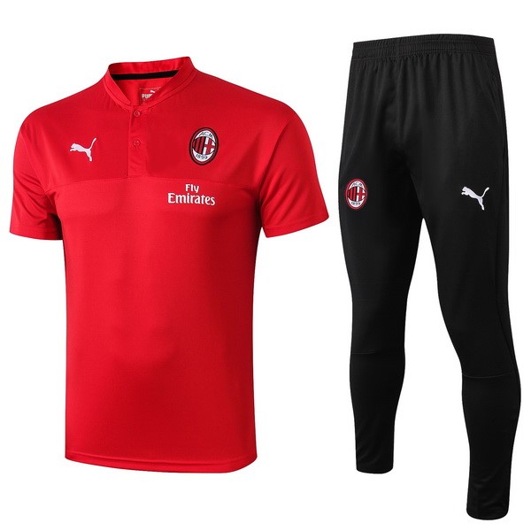 Polo Conjunto Completo Milan 2019/20 Rojo Negro